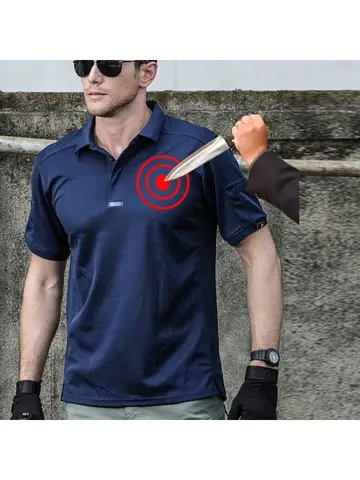 Summer Anti Knife Self Defense Safety Polo Shirt Self Defense Anti Cut stab Resistant Sercurity t Shirt Slash Proof Body Protect