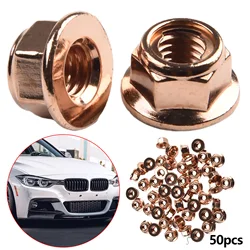 50 PCS Exhaust Nut M8 SW 13 Copper Nut Manifold Nut Turbocharger Manifold