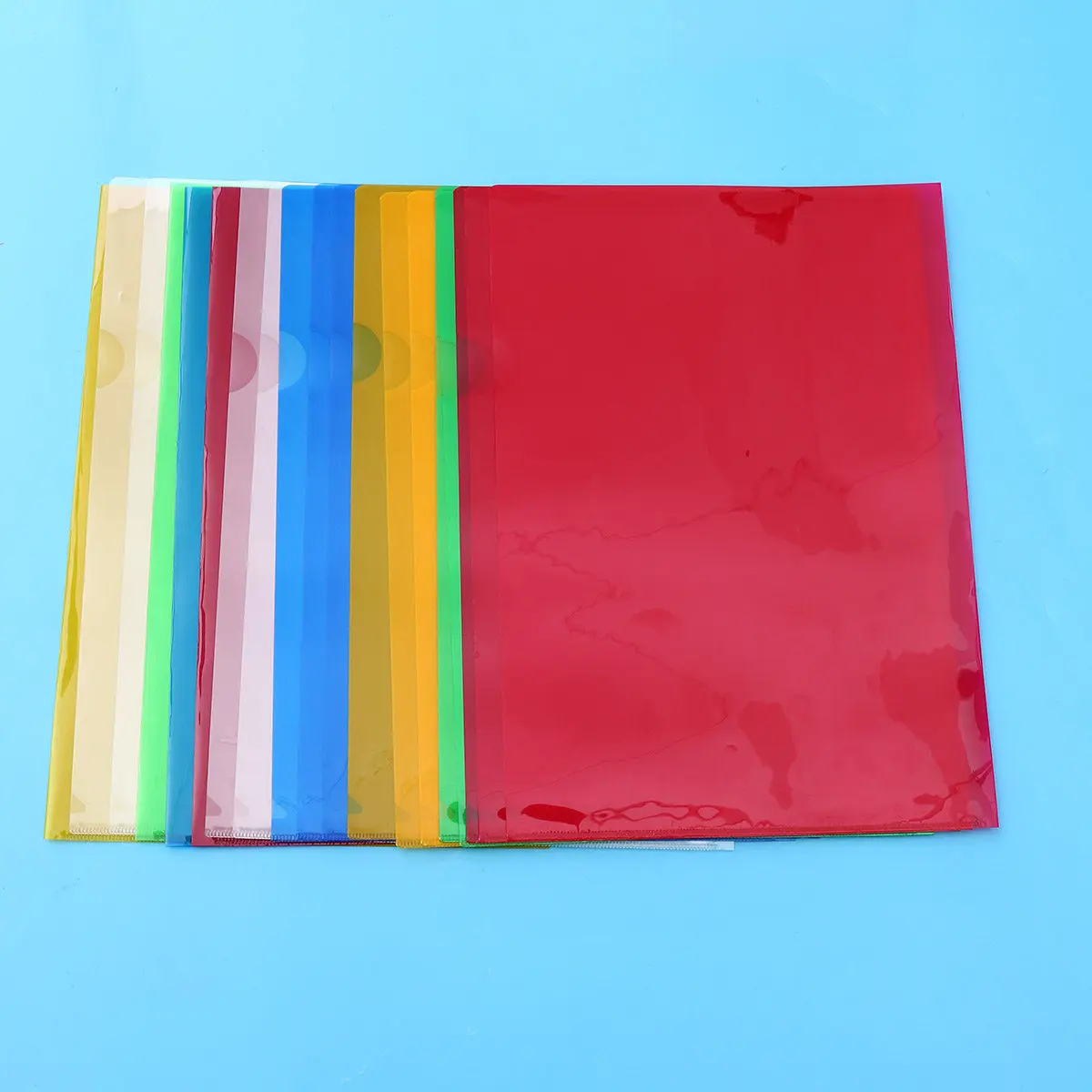 

20Pcs L Type Clear File Folder Transparent Document Organizer Tear Resistant for Office School Home Paper