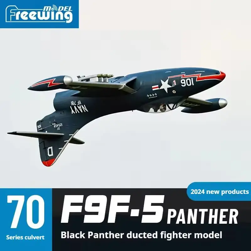 Nieuwe Freewing 70mm F9f Panther 1:11 Simulatie Ducted Modelvliegtuigen Vaste Staart Vechter Speelgoed Model Afstandsbediening Vliegtuigen Pnp
