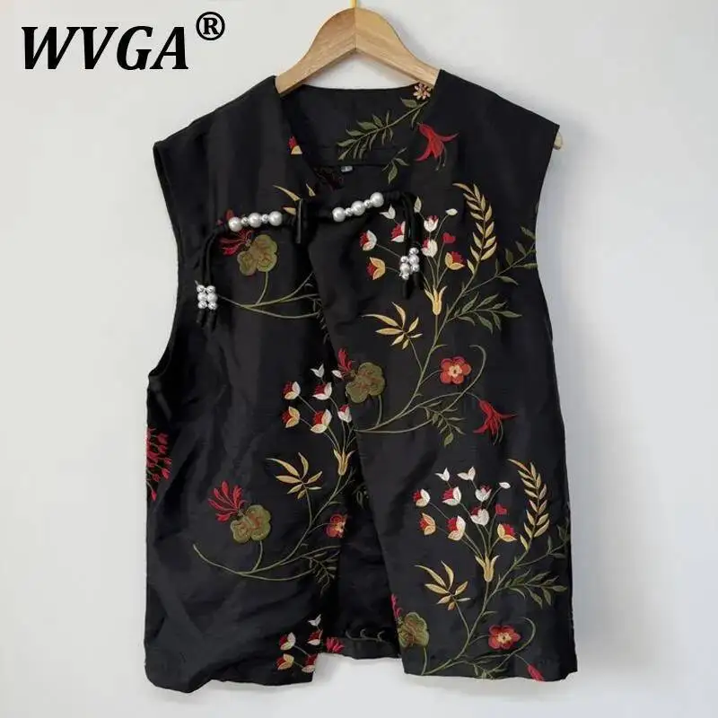 

WVGA весна лето новые мужские Tide High Street китайский шикарный асимметричный жилет с тяжелой вышивкой нишевые шикарные повседневные топы на бретелях Ins W8606