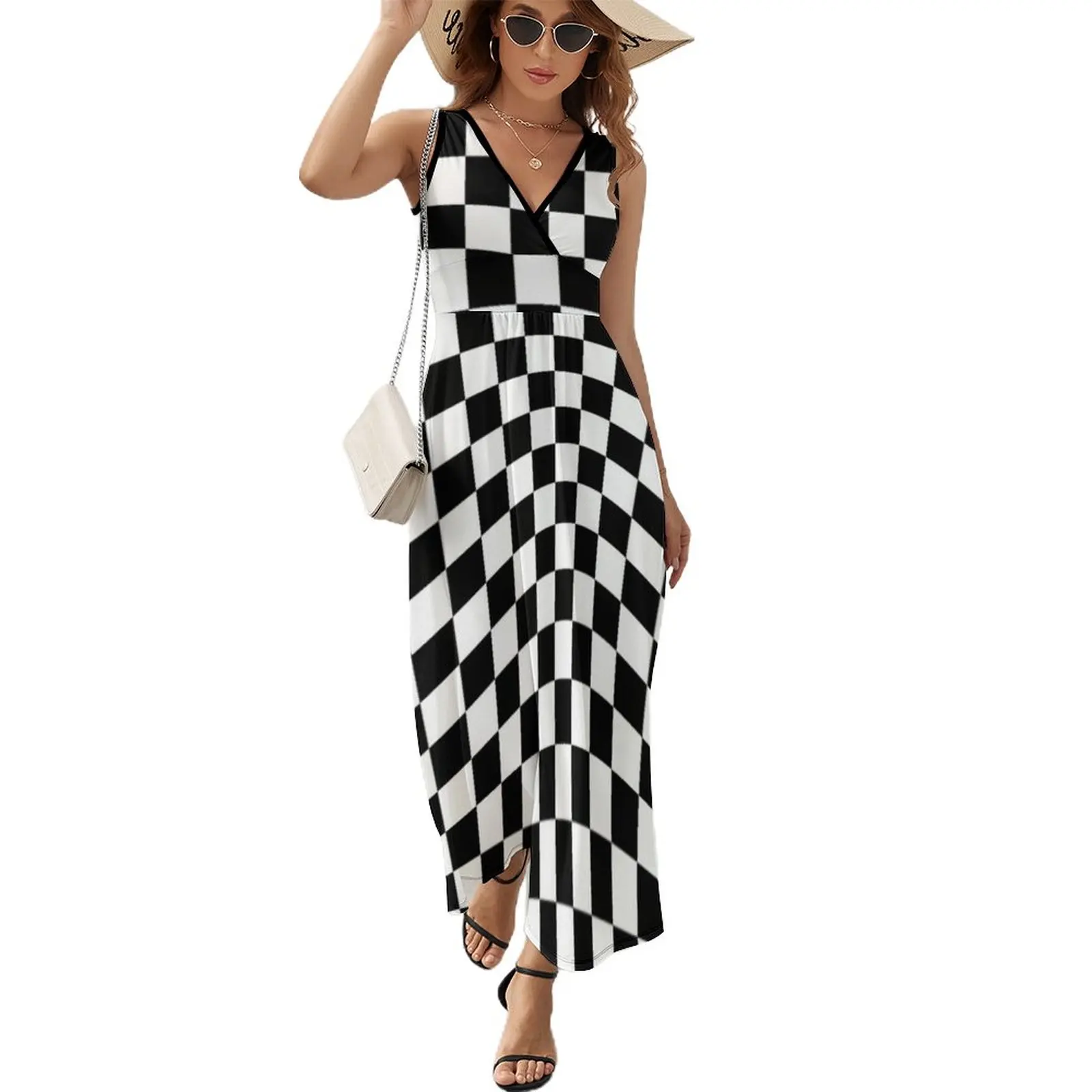 

Checkered Flag Pattern Sleeveless Dress elegant and pretty women's dresses Women's dresses party dress women elegant luxury