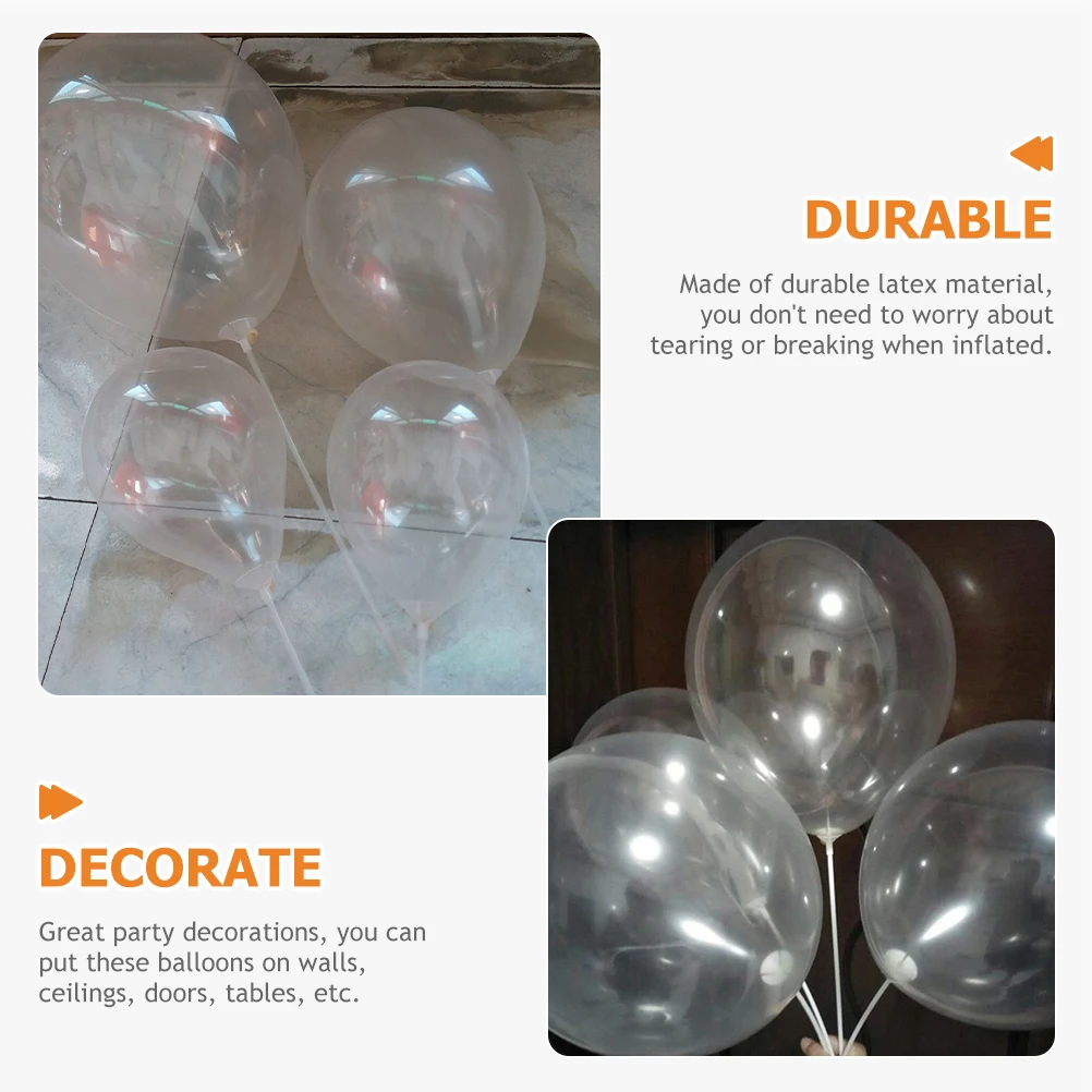 

200pcs Clear Latex Balloons Transparent Decorative for Baby Shower Wedding Party Festive Supplies Balloon Props