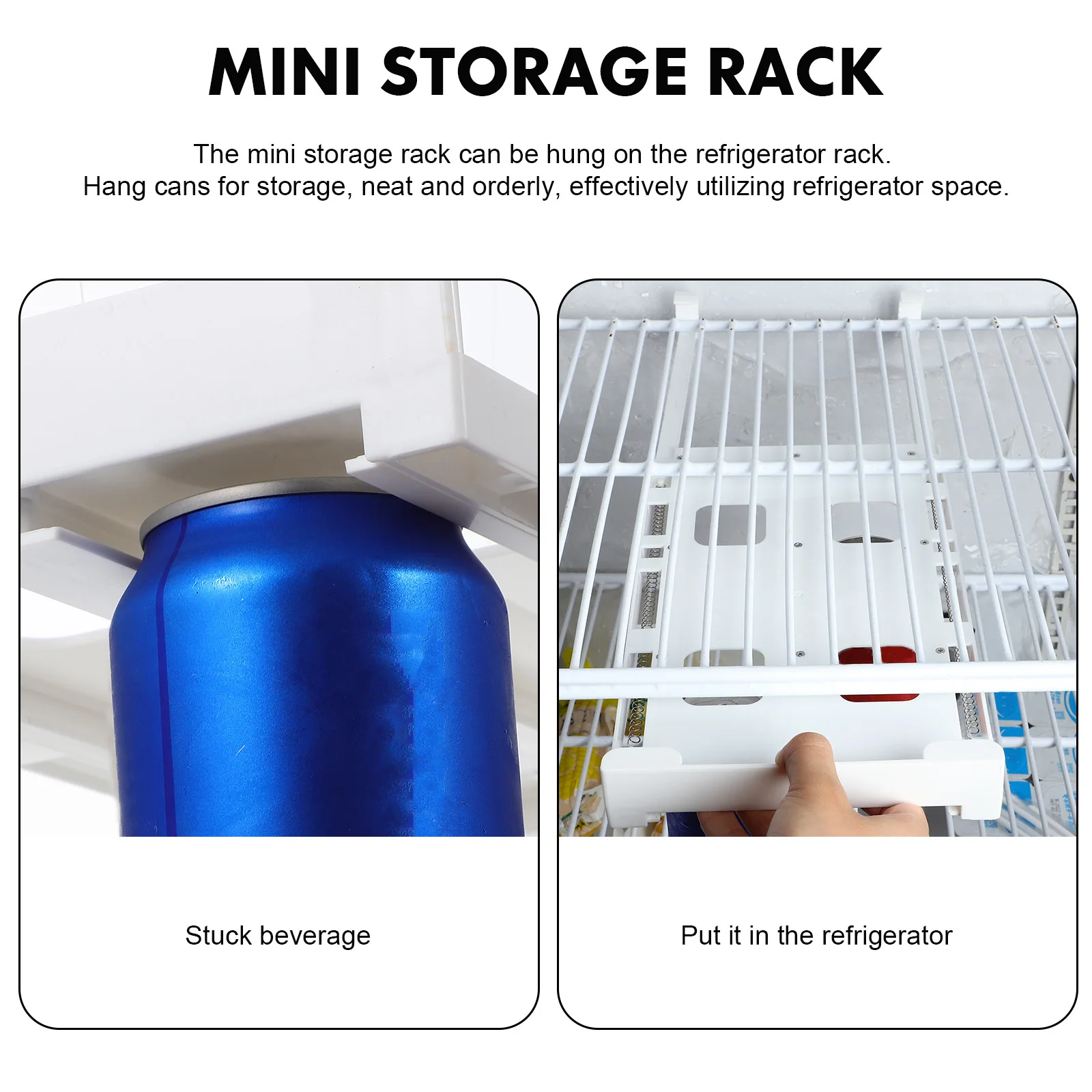 

Hanging Refrigerator Storage Rack Adjustable Length Thickened Material Soda Can Dispenser Organizer Shelf Fridge Drink Storage