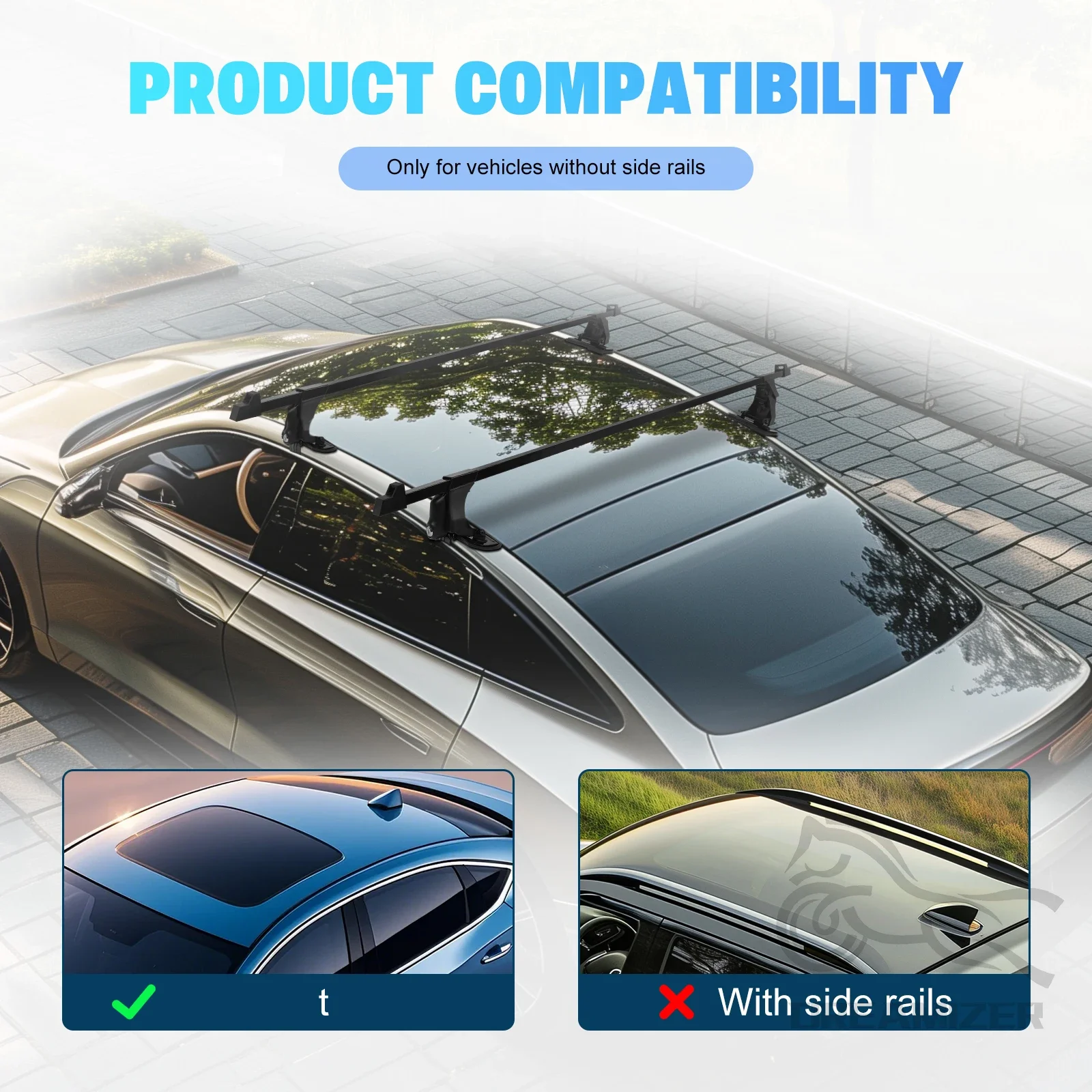 1 Pair Universal 54 inch Vehicle Car Roof Mounting Rack Rail Bar Black Aluminum Luggage Carrier With Lock Top Car Rack view 4