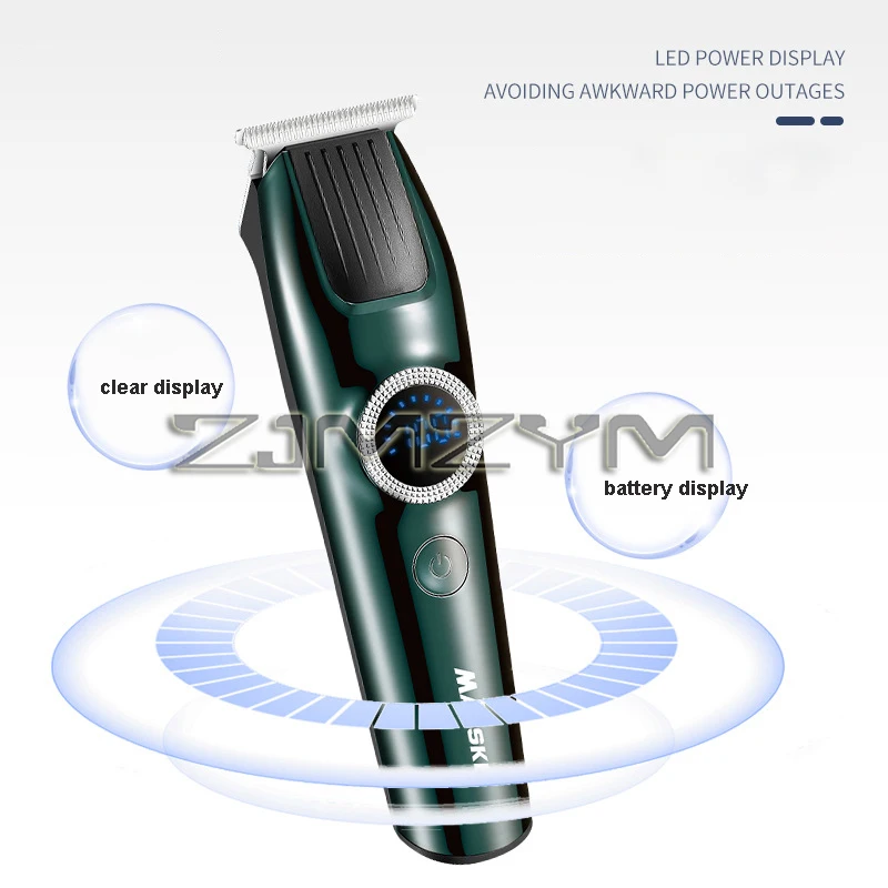 Aparadores de cabelo elétricos profissionais, máquina de corte de cabelo recarregável, display digital lcd, aparador para homens