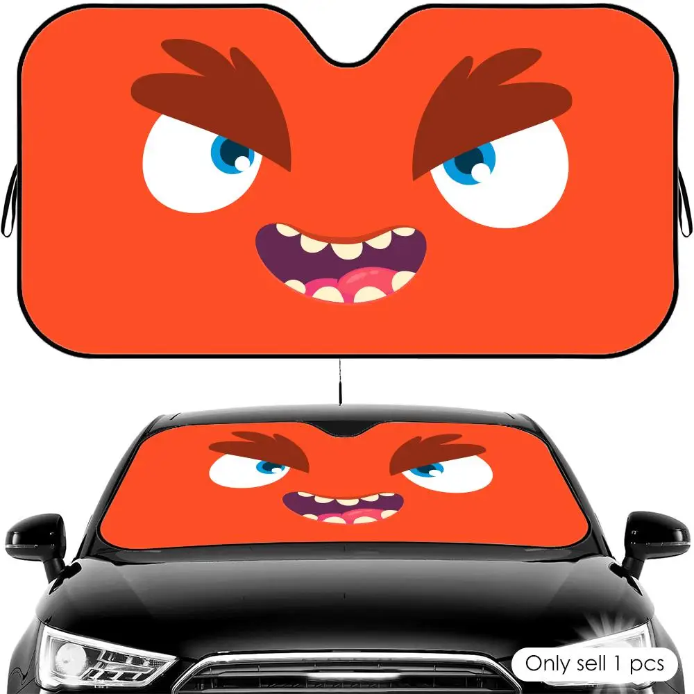 

Солнцезащитный козырек с мультяшными гневными глазами, складной, универсальный, для лобового стекла автомобиля, защита от УФ-излучения, теплоизоляция, складная накидка