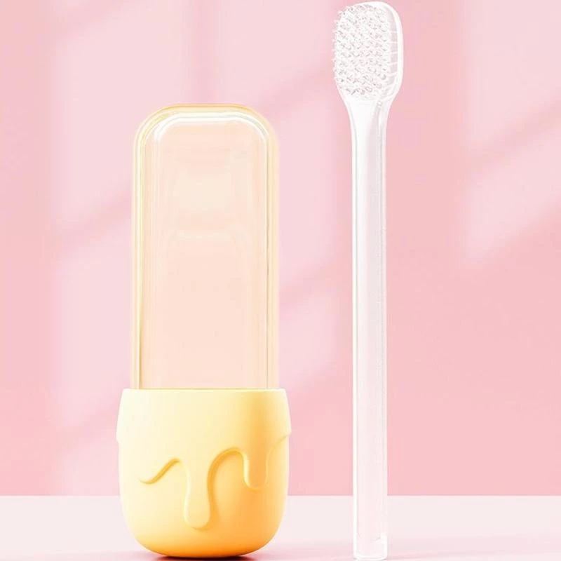 J15U فرشاة أسنان الطفل مزدوجة الوجهين لينة سيليكون نفضي الأسنان طلاء اللسان الأنظف طفل العناية بالفم تنظيف