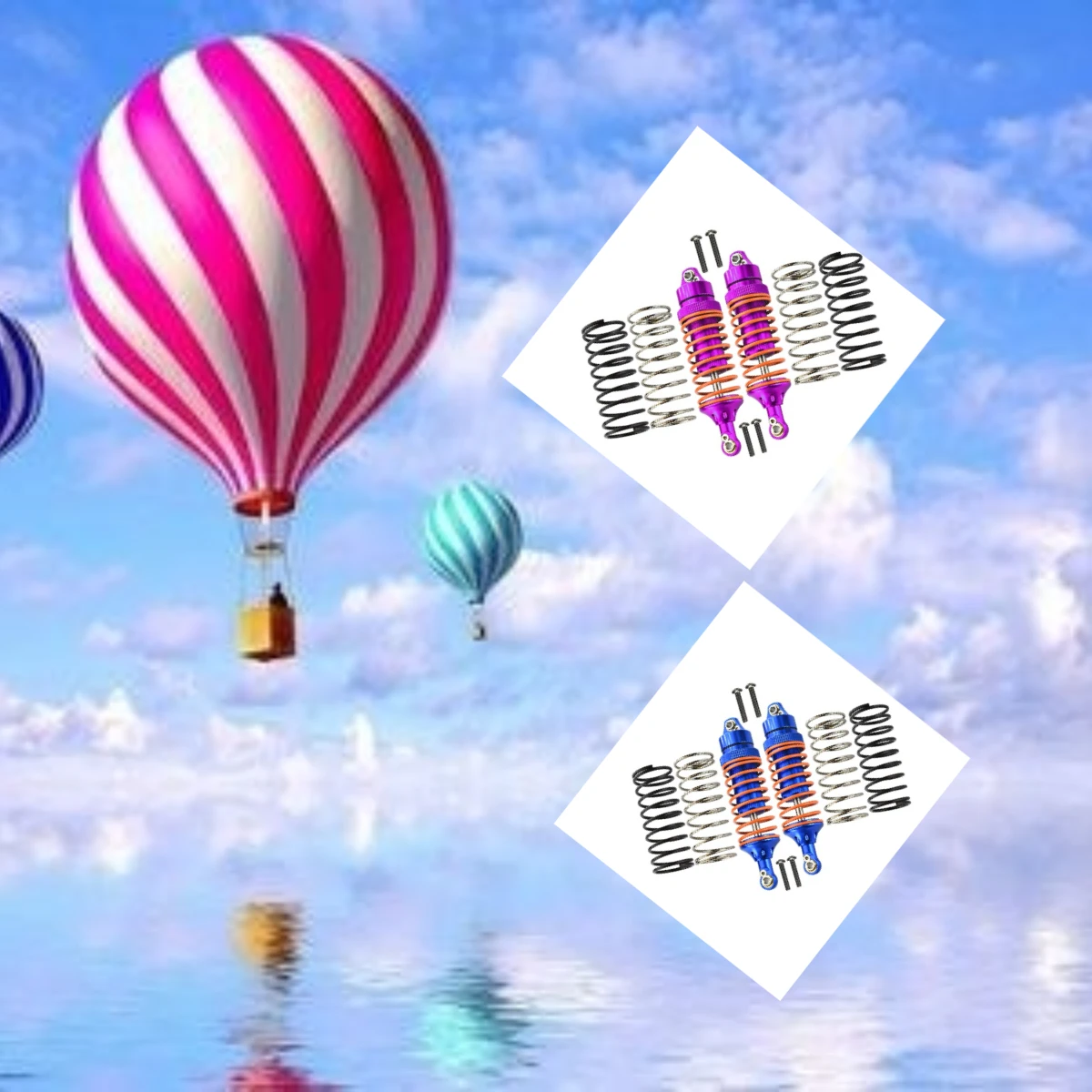 

GPM Alu Front Adjust Spring Damper & Ball Top & Ball Ends For TRAXXAS 1/10 Slash 4X4