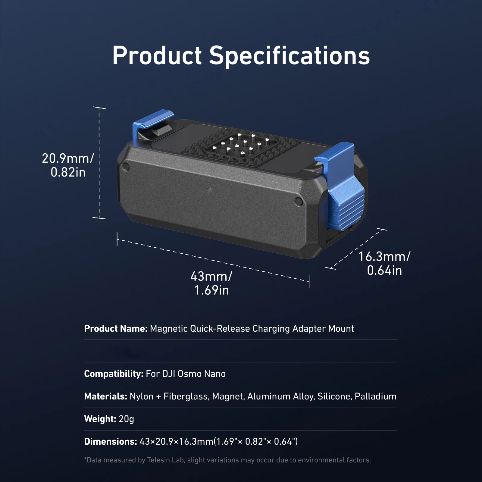

​Camera Quick Mount Magnetic Mount Charging Base for DJI OSMO Nano Foldable Adapter Quick Release Bracket
