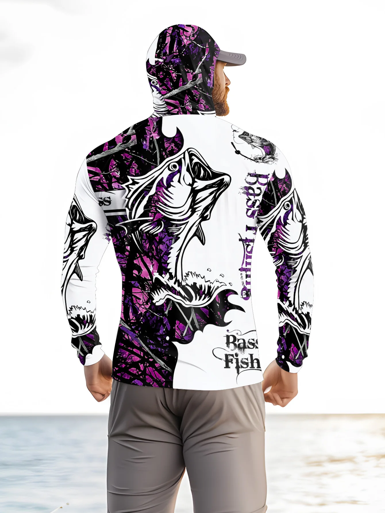 Fishing Hoodie Men Long Sleeve Quick Dry Breathable Clothing UV Protection Outdoor Fishing T-Shirt Fishing Clothes