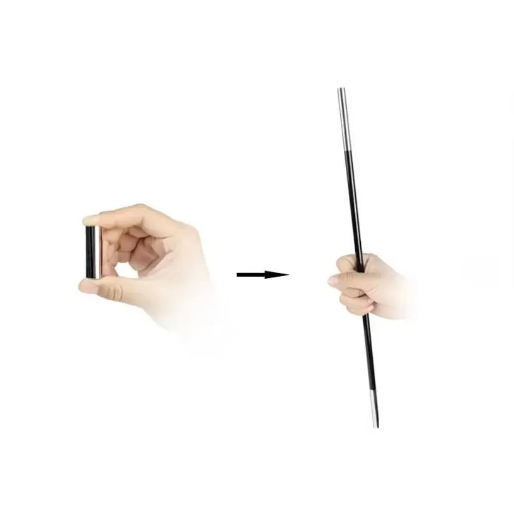 50pcs Appearing Mini Wand Magic Tricks Empty Hand Appear Cane Magia Stage Street Party Accessories(Black,50cm length)