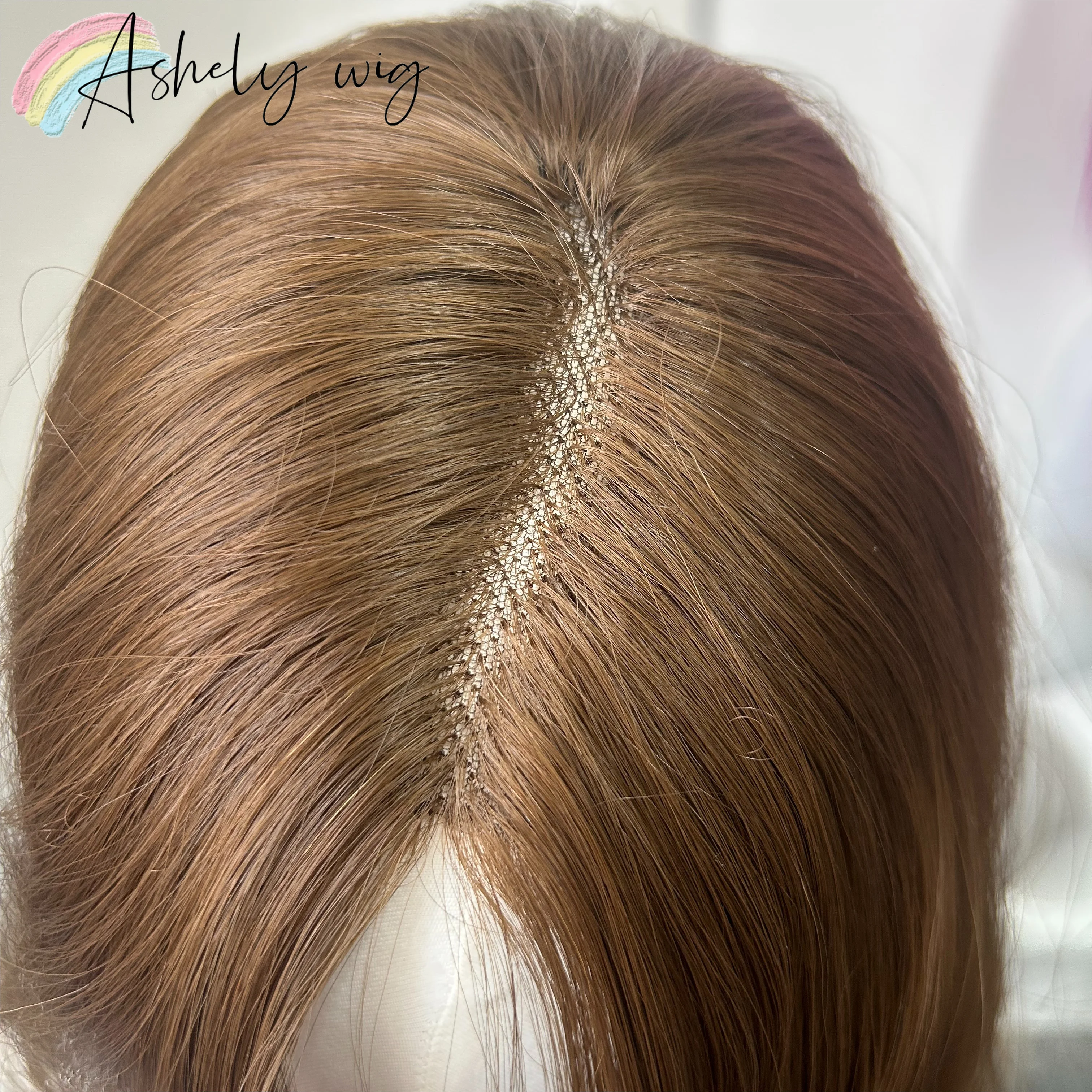 Ashely Brown Wigs Body Wavy Female Headband Wig for Women Human Hair Pieces 24inch Long Human Hair Synthetic Wig Natural Looking