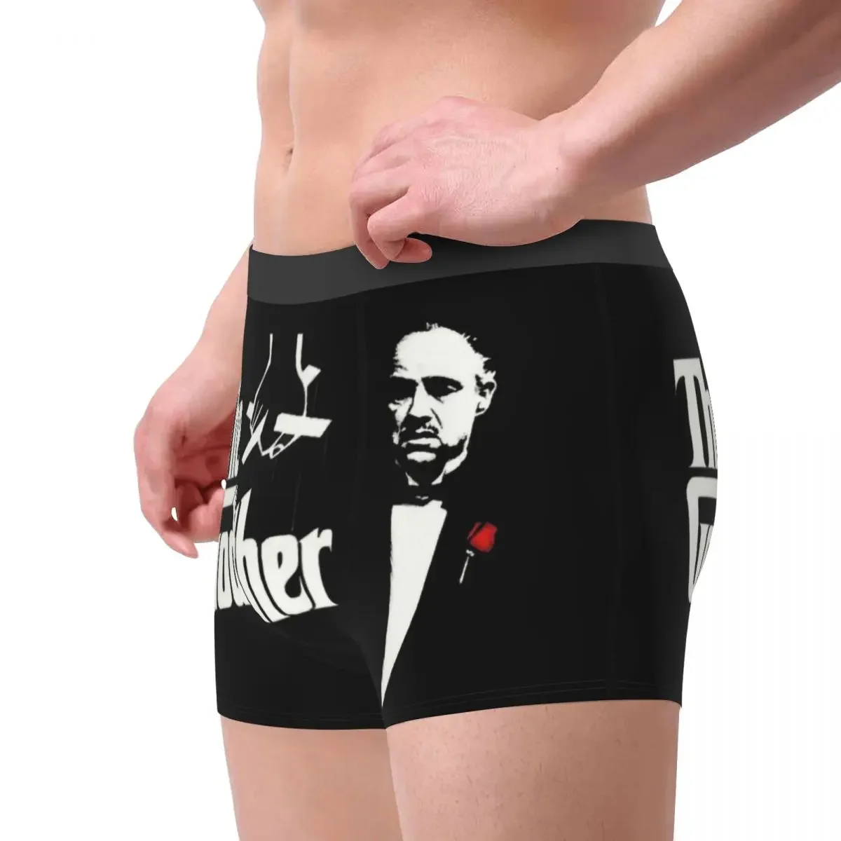 Padrino O Poderoso Chefão Roupa Interior Respirável para Homens, Boxer Clássico de Gangster, Calcinha Suave, Cuecas Masculinas