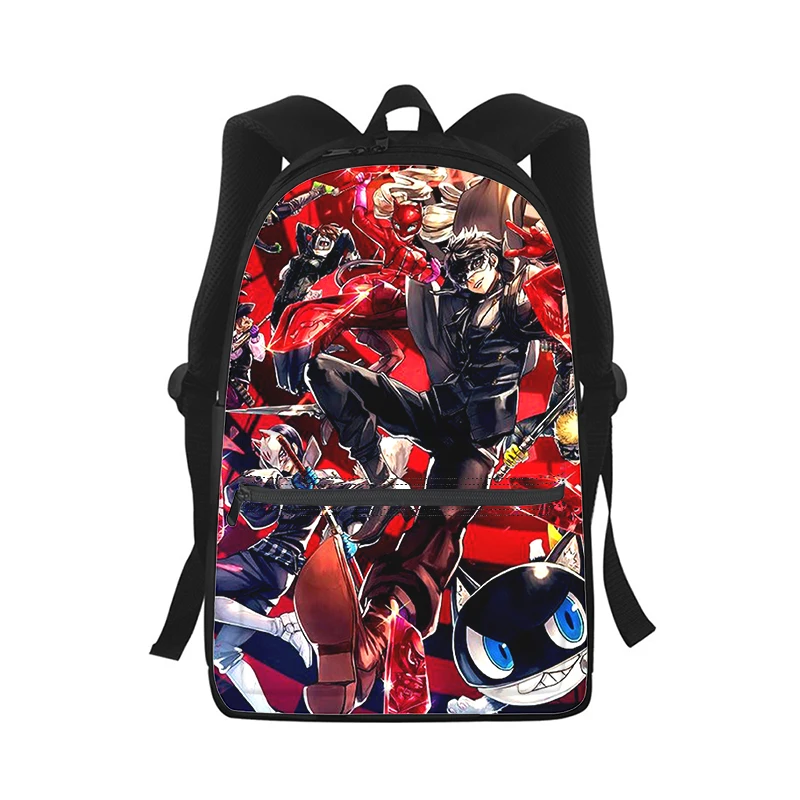 Persona 5-Mochila Masculina e Feminina, Estampada em 3D, Mochila Escolar Estudante, Mochila Laptop, Bolsa de Ombro para Crianças, Leve Seu Coração, P5