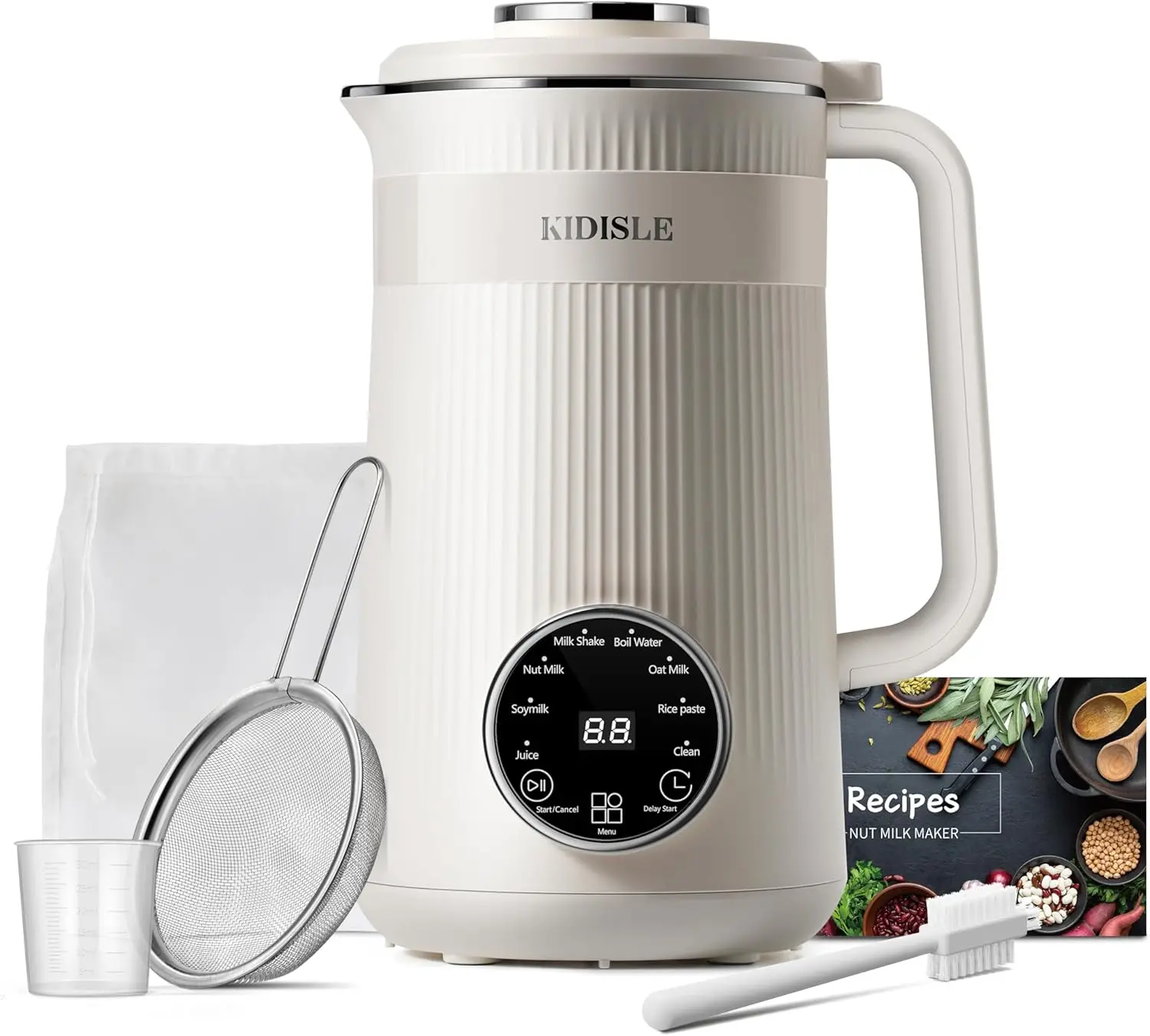8-in-1 Nut Milk Maker Blender, 32oz for Homemade Soy, Almond, Oat Beverages with Delay Start & Keep Warm