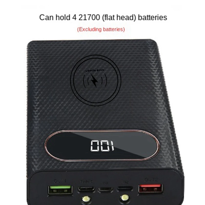 高速充電ワイヤレスモバイル電源 4 21700 バッテリー 22.5 ワット充電バッテリーボックス DIY ディスプレイキット