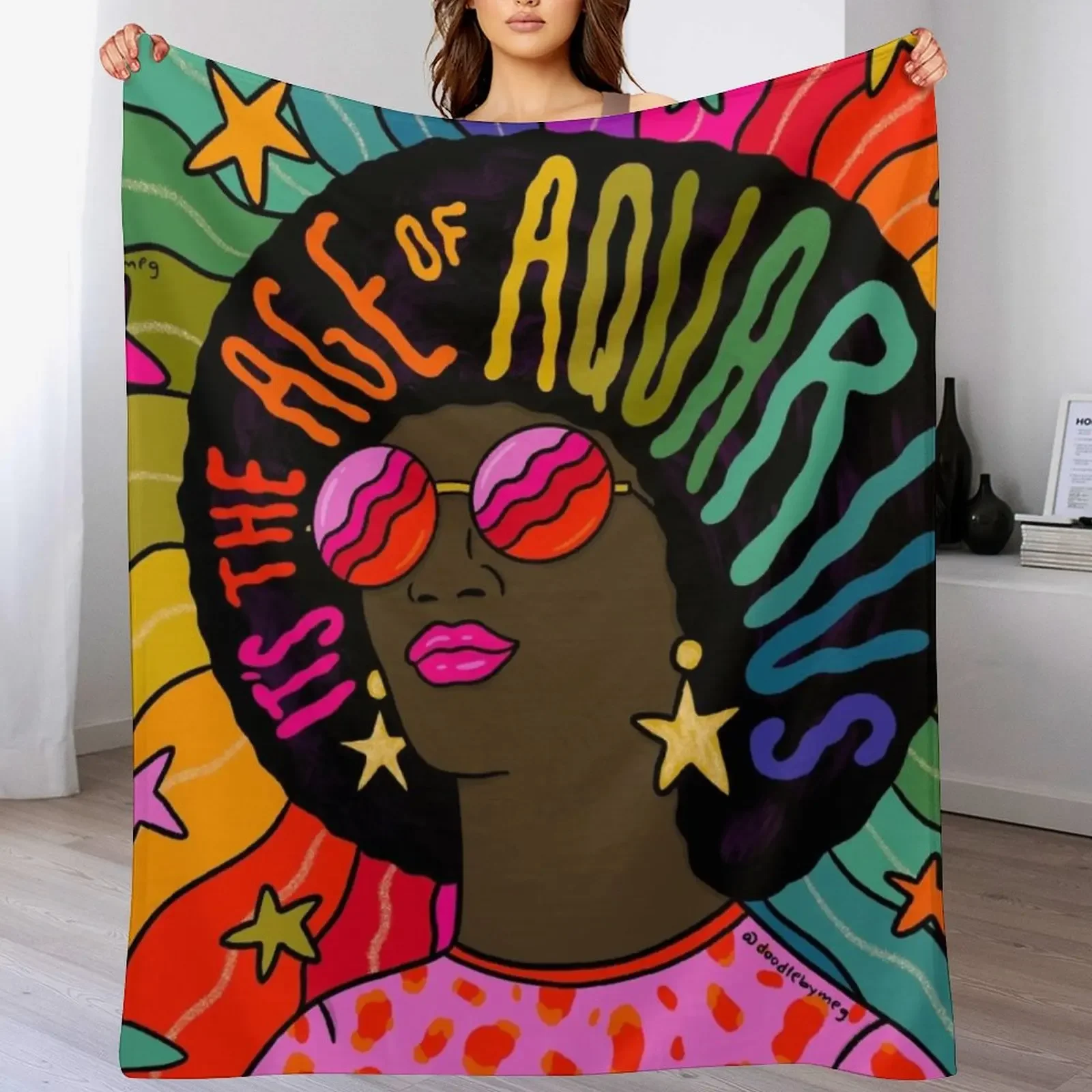 

Age of Aquarius Throw Blanket Custom blankets and throws Blankets For Sofas Single Blankets