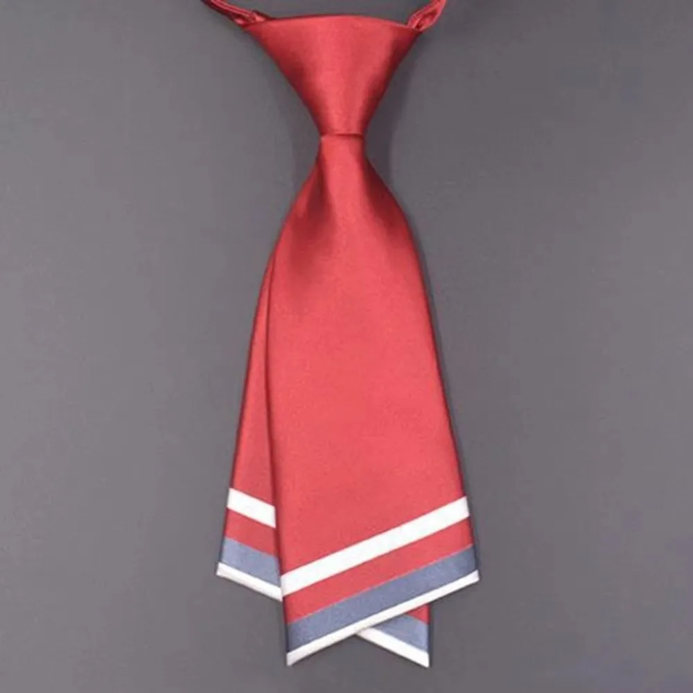 Simple Stripe Small Necktie Double-layer Neck Tie Children Tie Suit Gravatas Lazy Ties School Uniform Tie Student
