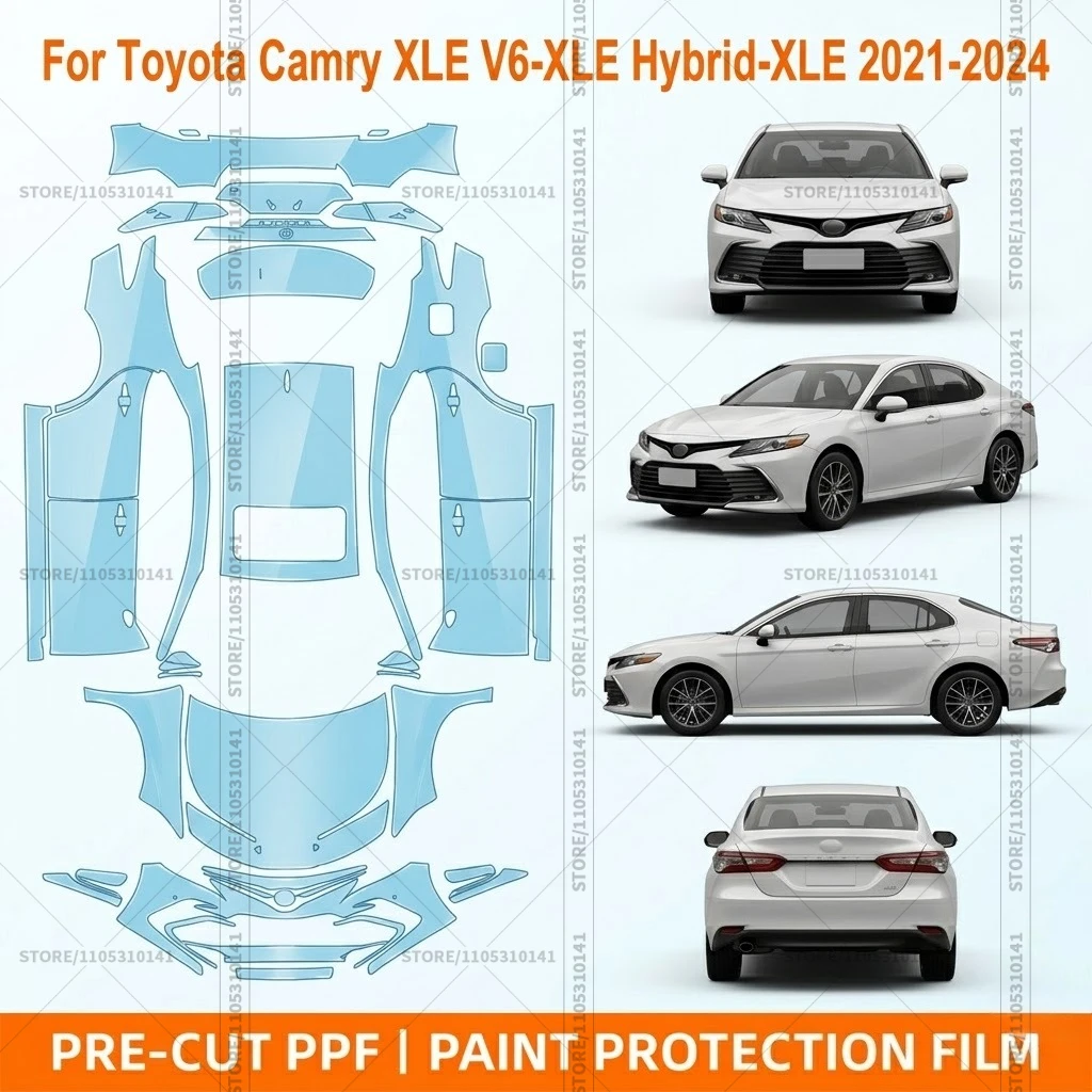 

Pre-Cut Paint Protection Film PPF Transparent Bumper Clear Bra Car Film For Toyota Camry XLE V6-XLE Hybrid-XLE 2021-2024