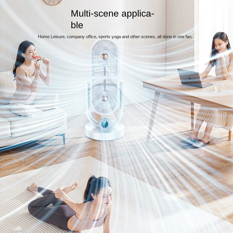 fan USB charging portable, silent mini, small household double head 캠핑에어콘 gaiatop ポータブル ファンHome Appliances mini air conditioner