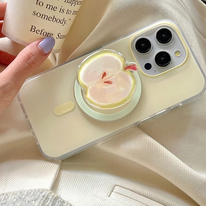韓国のかわいい漫画アップル磁気電話ホルダーグリップトグリップトック電話スタンド iPhone 16 15 14 13 Magsafe対応