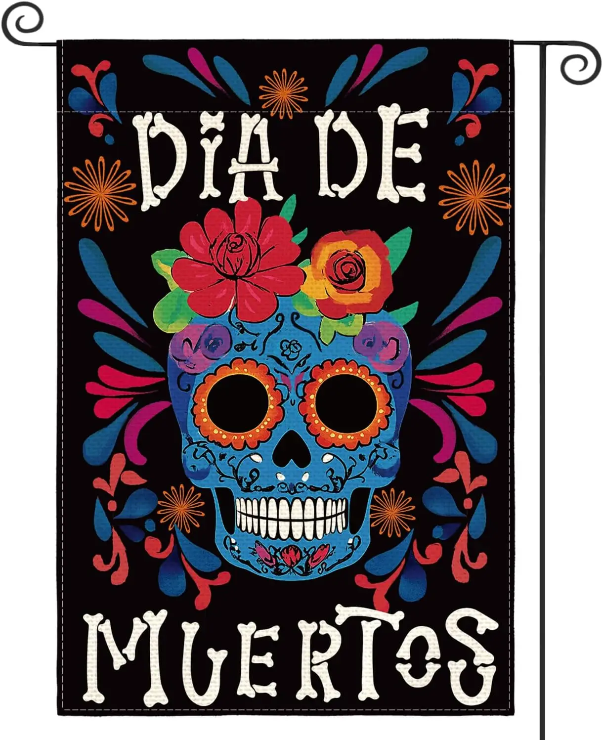 AVOIN colorlife Day of the Dead Garden Flag 12x18 Inch Double Sided, Sugar Skull Día de los Muertos Halloween Yard Outdoor D yyi