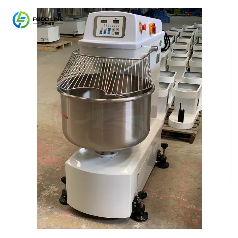 High Output Digital Spiral Dough Mixer Anti Slip Support Feet Safe Emergency Stop for Bakery Food Store Custom