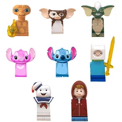 Disney Stitch Alien Cartoon Doll Building Blocks Kawaii Mini Action Figure Head Assembly Toys Children's Educational Toys Gift