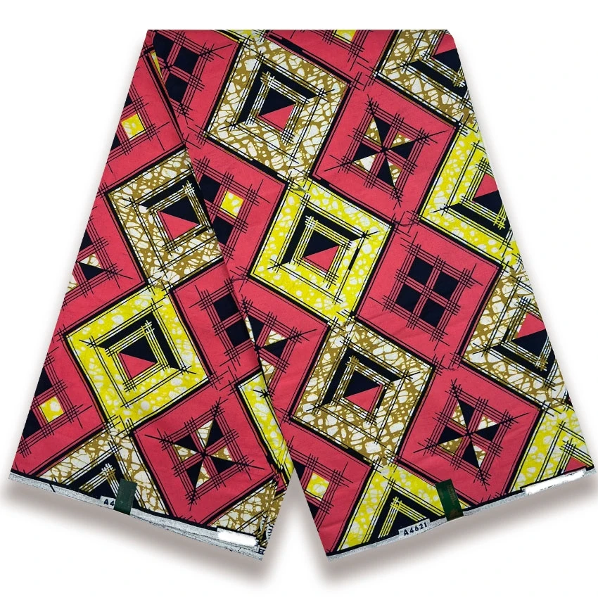 2025 africano 100% algodão tecido de cera real ancara tecido 6 jardas tecido de impressão africano vestido de casamento tecido africano atacado