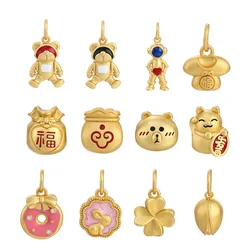 Luxury Gold Color Plated Brass Crab Duck Panda Charms Pendants High Quality Copper DIY Necklace Bracelet Jewelry Accessories