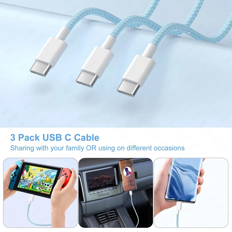 PD3.0 3A 66W Fast Charger 6A USB C to Type C Cable For Apple iPhone 15 Pro MAX Quick Charging For Huawei Samsung Xiaomi Cable