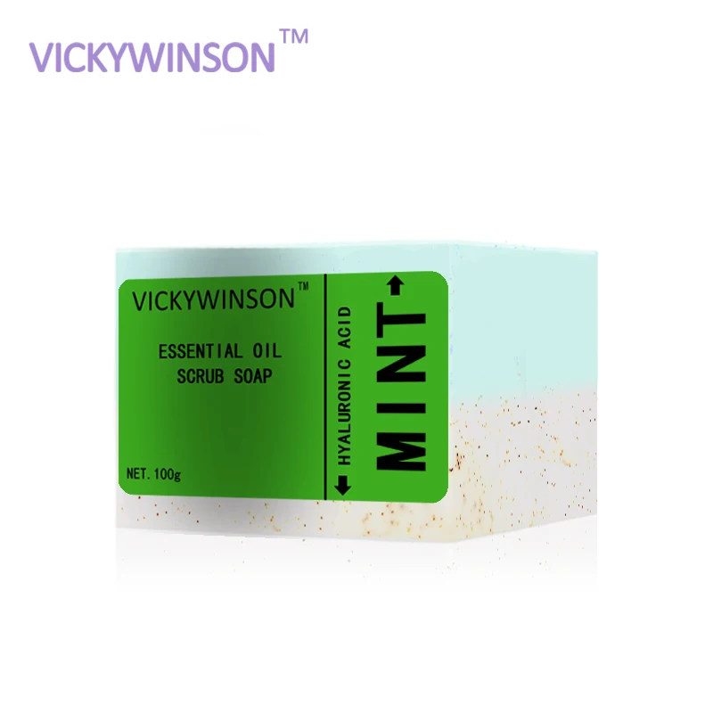 Mint Scented Essence ขัด Dual-ใช้สบู่100G ทำความสะอาด Horny สดชื่น Moisturizing Anti-Mite Handmade Soap