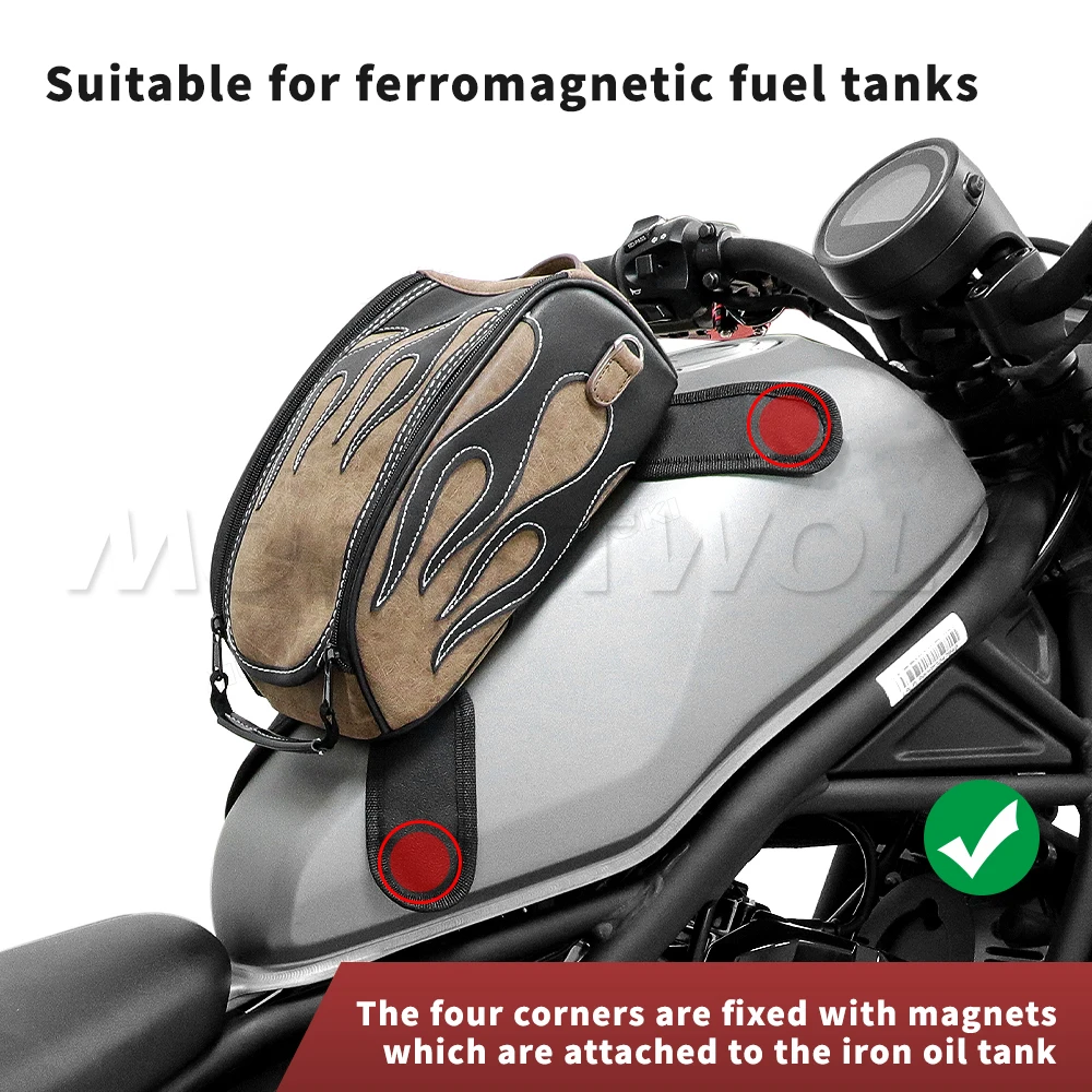 

PU Leather Waterproof Oil Fuel Tank Magnetic Travel Bag for Honda CM500 Yamaha Suzuki Harley Sportster BMW