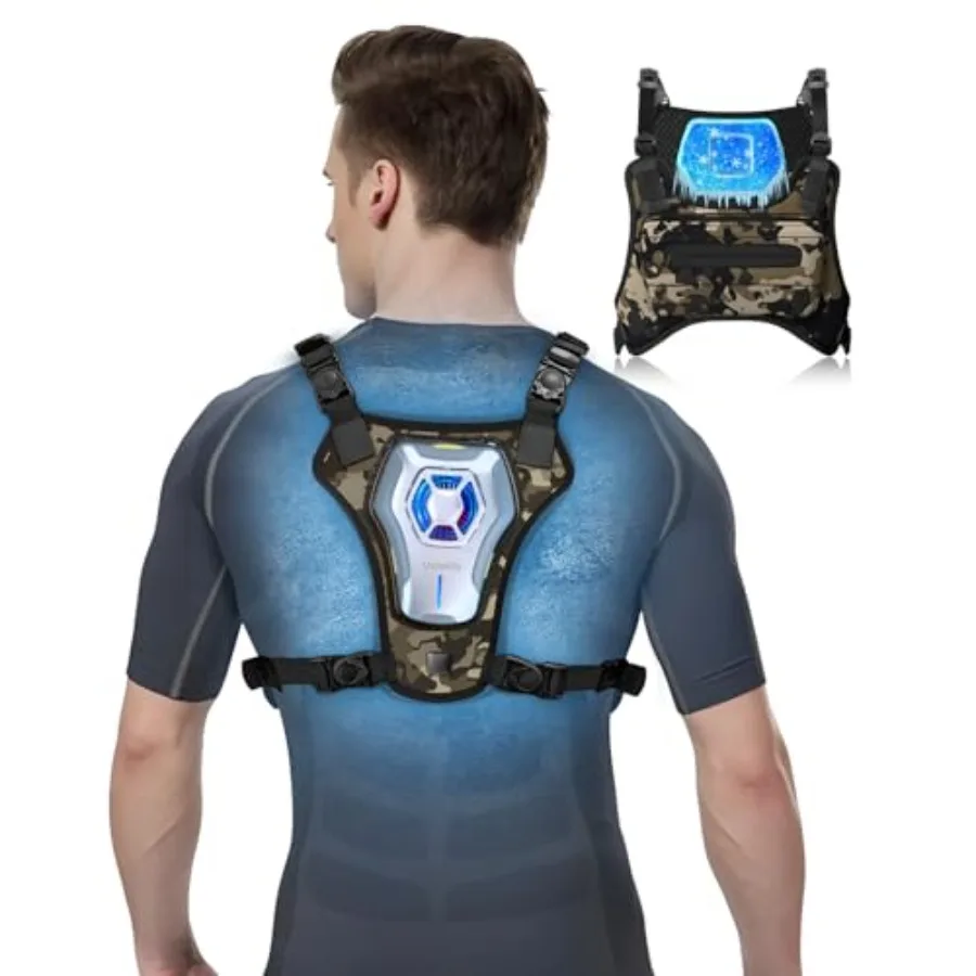 

Портативный перезаряжаемый охлаждающий жилет с легким вентилятором для путешествий, спорта, походов, камуфляжный