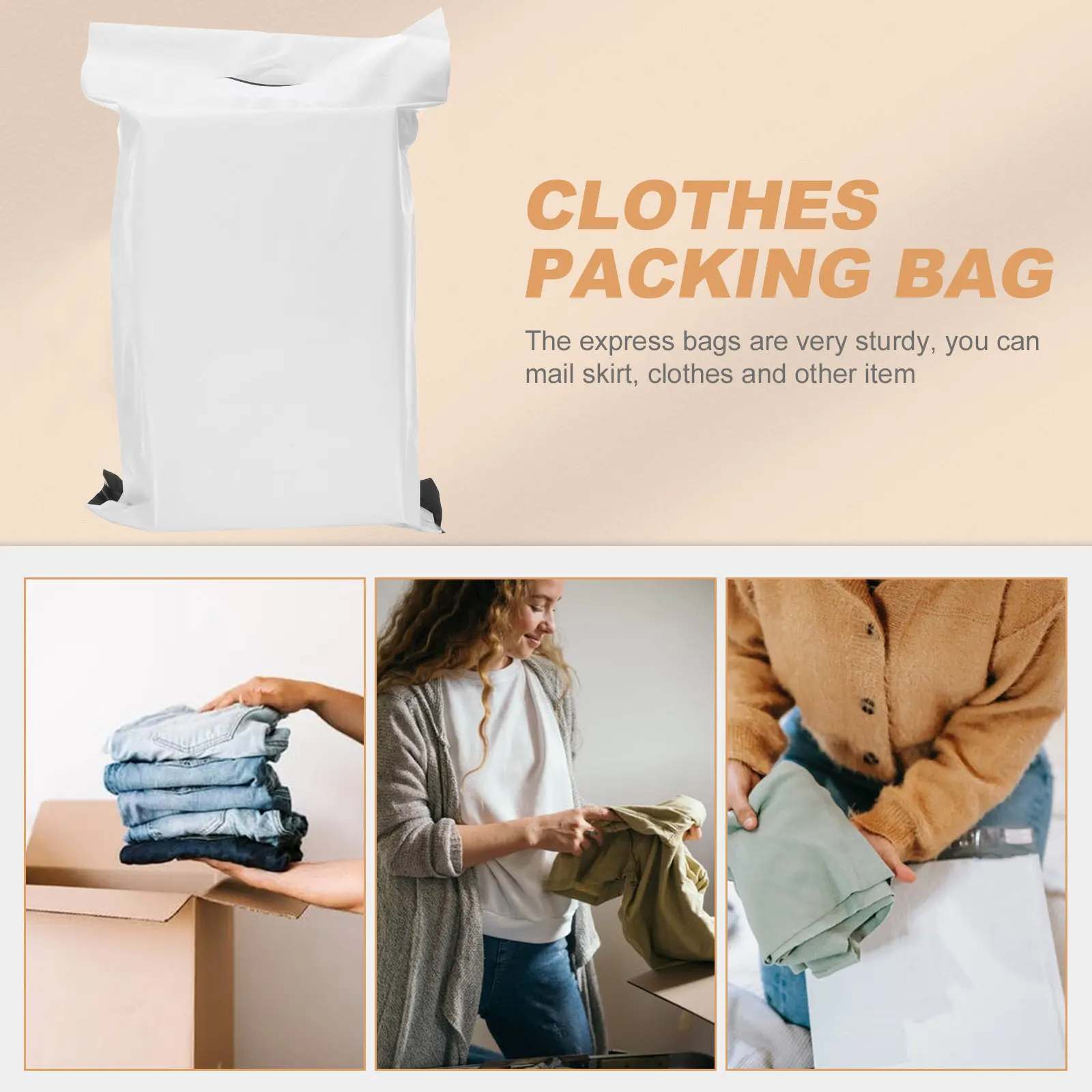 

100 шт. прочных почтовых пакетов из полиэтилена для надежной защиты и упаковки посылок