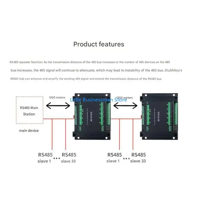 Secure RS485 Isolation Hub for Multiple Port Half Duplex and Transparently Transmission Ensuring Reliable Data Transfer M76A