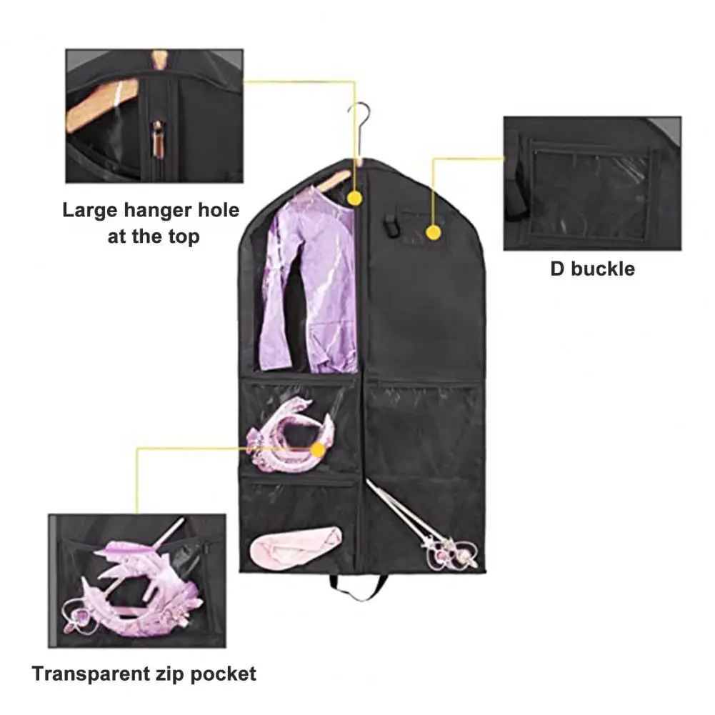 Clothes Dustproof Hanging Bag Waterproof Folded Skirt Dust Bag Transparent Zipper Pockets Children\'s Dance Skirt Storage Pouch