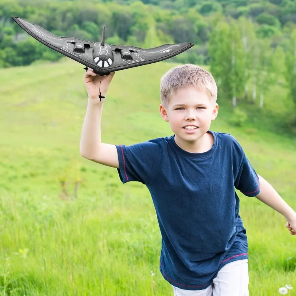 RC Airplane - B-2 Spirit Stealth Bomber, 2.4GHz 2-Channel Foam Drone, Ready-to-Fly Aircraft Toy for Kids and Adults