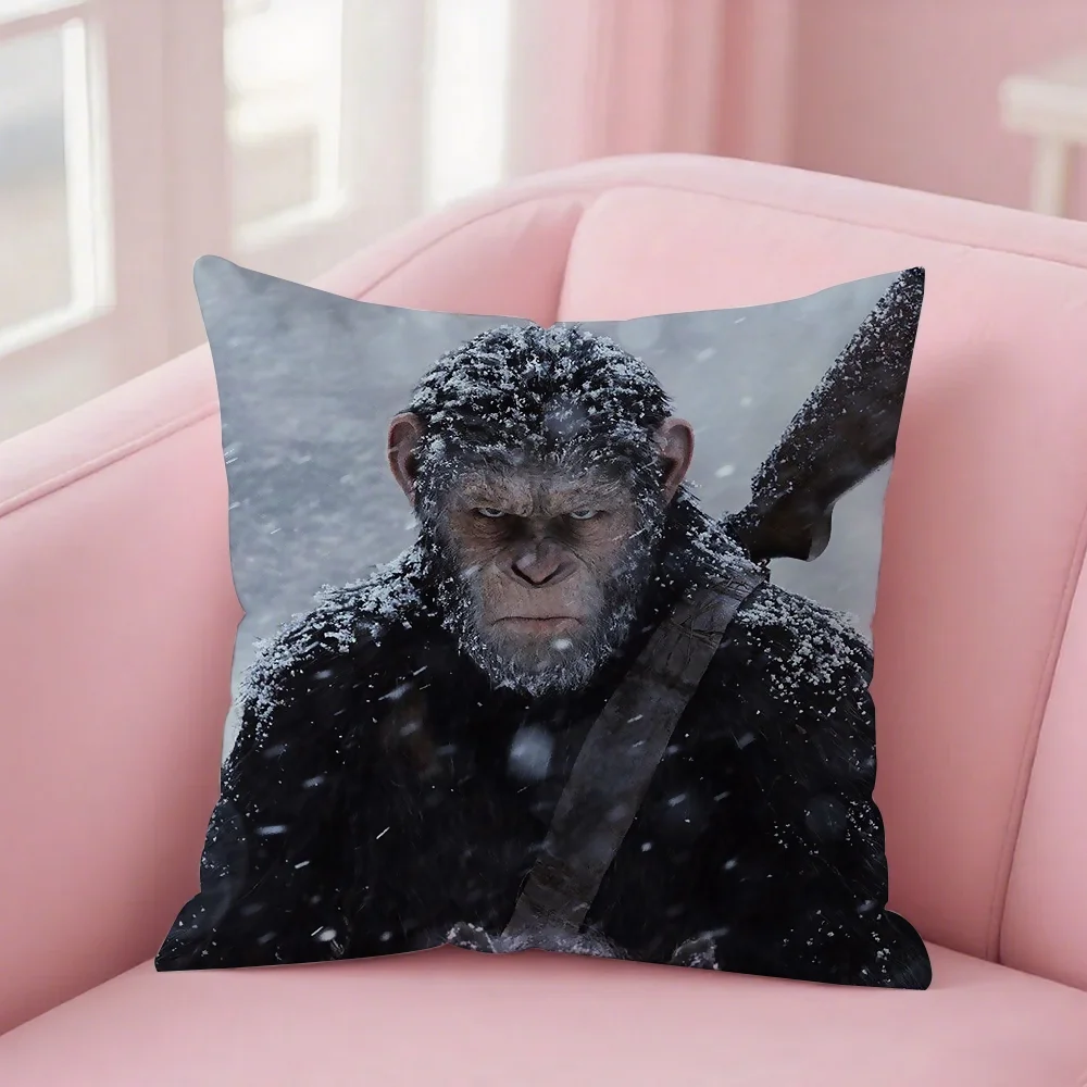 Science Fiction Movies War For The Planet Of The Apes Pillow Case Square Double-Sided Printing Short Plush Sofa Cushion Cover - view 4