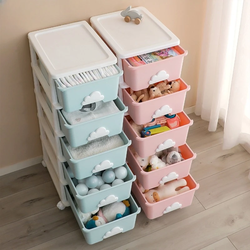 

Cartoon-style Storage Drawers Storage Cabinets Children Toy Snack Storage Box Multi-Layer Drawer Wardrobe Home Closet Organizer