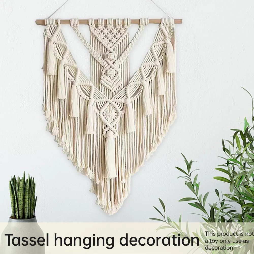 Bohemian Hand Woven Wall Hanging Tapestry, Nordic Style, Macrame Wall Decoration, Cotton, Living Room, Home Art Decor