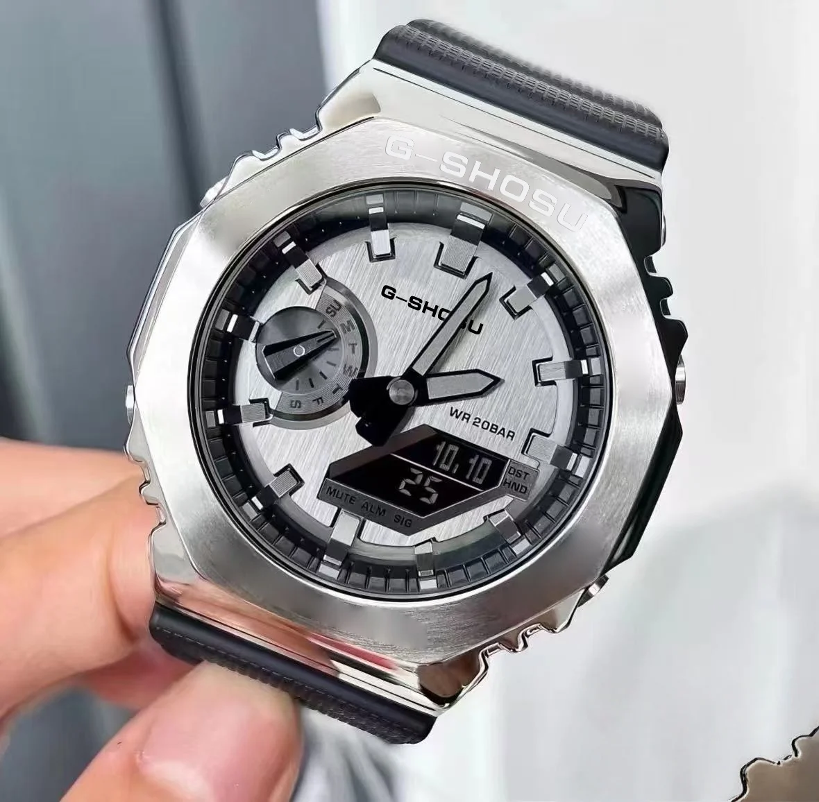 GM Digital Sports Reloj electrónico unisex Aleación Esfera grande Función completa LED Pantalla dual Serie mundial