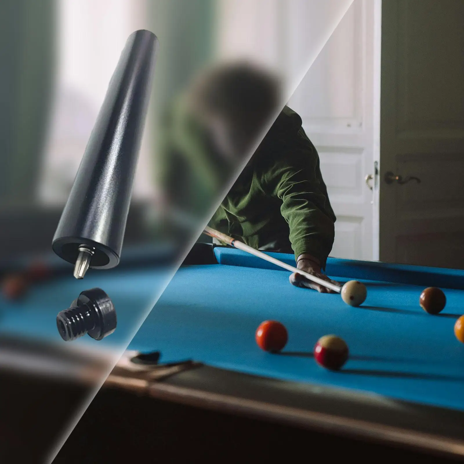 Pool Cue Extension Pool Cue Accessories Lightweight Length 20cm Convenient Portable Aluminum Alloy Lengthener Equipment