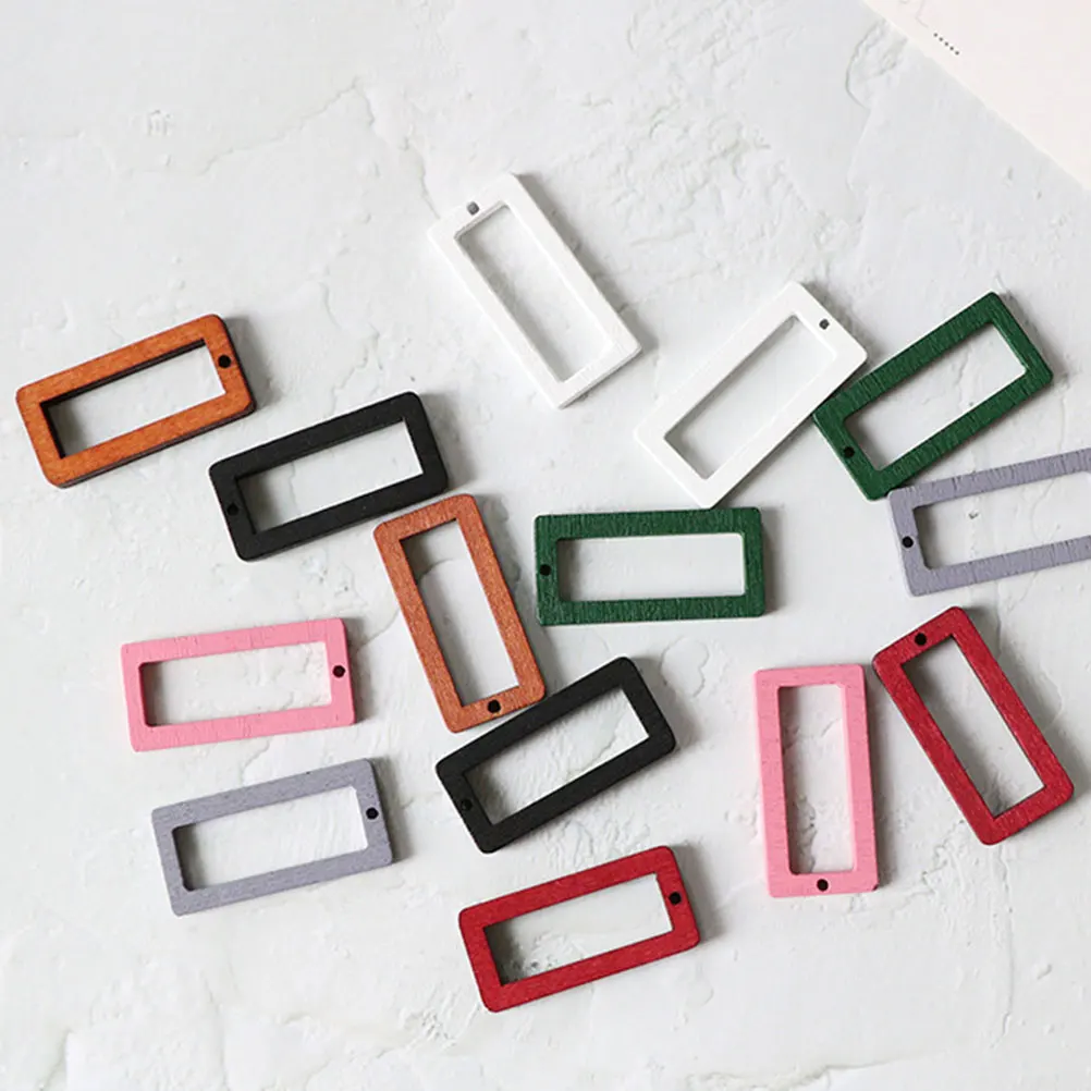 

50 Pcs Wooden Earring Accessories DIY Pendant Hollow Out Jewelry Making Pendants