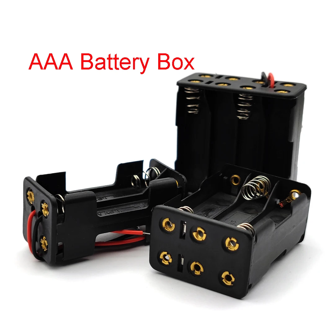4/6/8-fach AAA Batteriehalterung, 6V 9V 12V, mit 150mm Anschlusskabel, ABS Batteriebox, Batterie NICHT enthalten – Detail 1