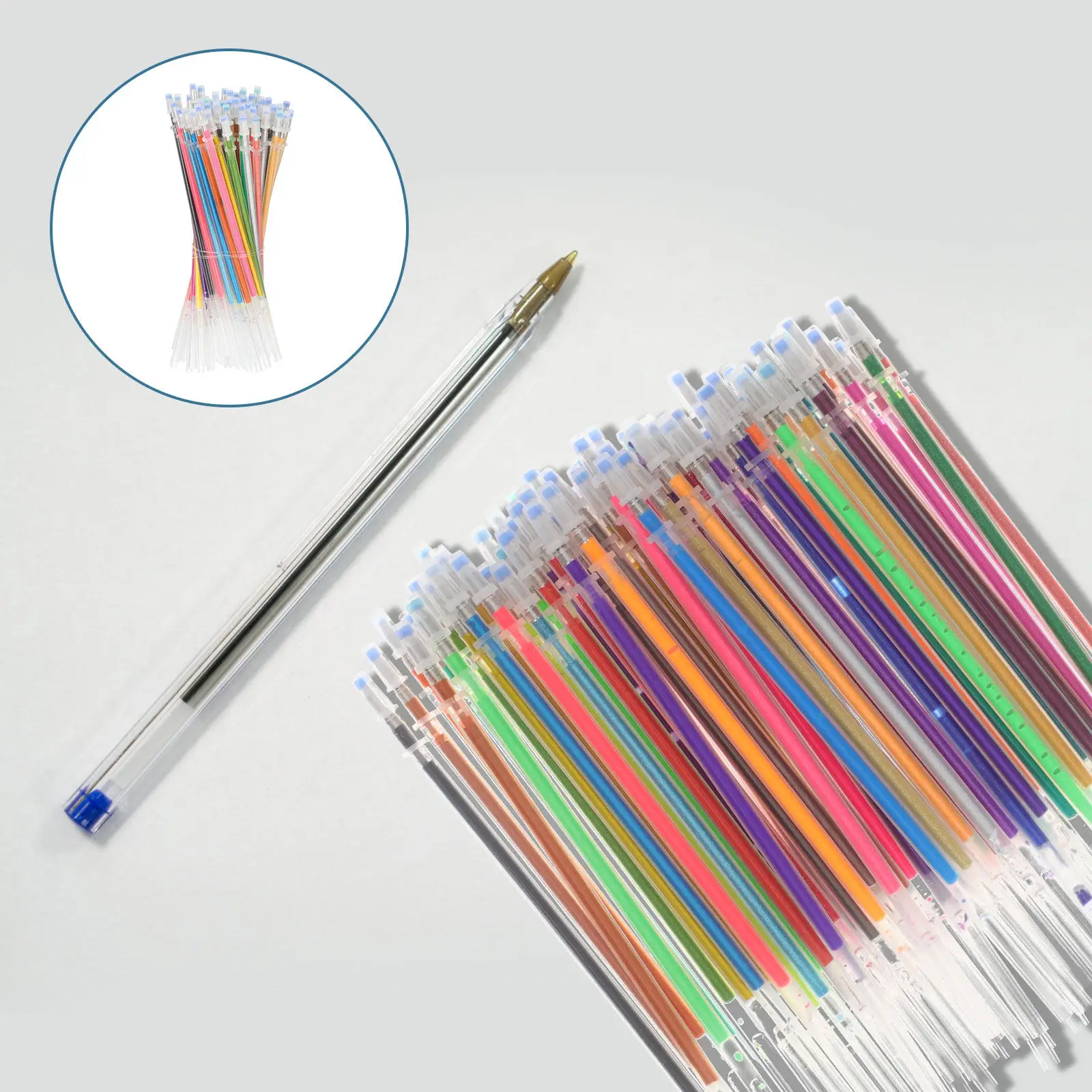 

72Pcs Vibrant Gel Pen Refills Compatible with Neutral Pens Sturdy Plastic Construction No Leak Smooth Writing Experience
