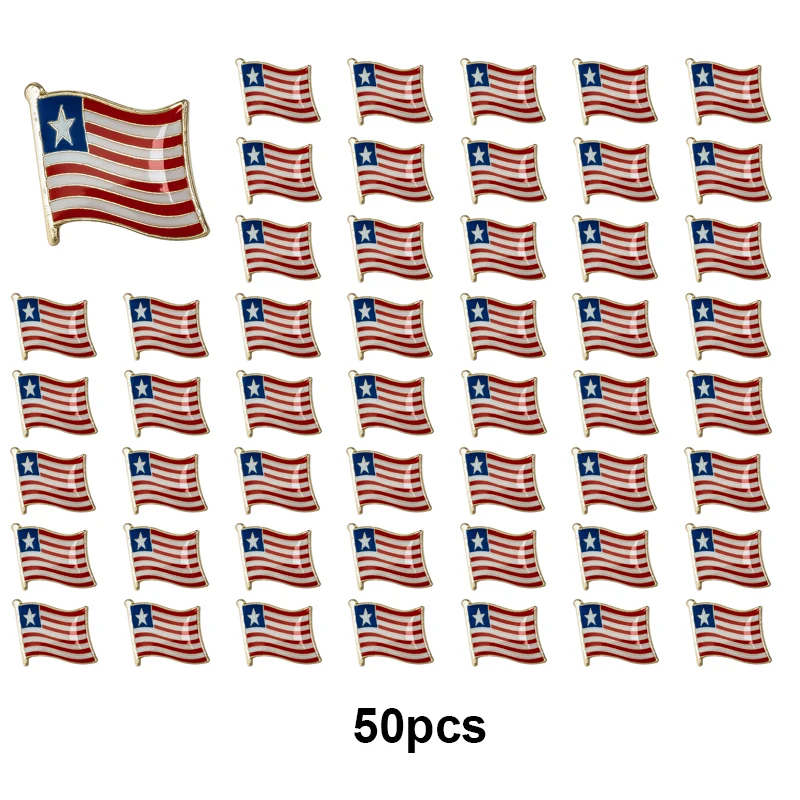 1-3-5-10-50-100pcs Liberia Badge Brooch Natinal Lapel Pins Flag Lapel Pins Country Flag Badge