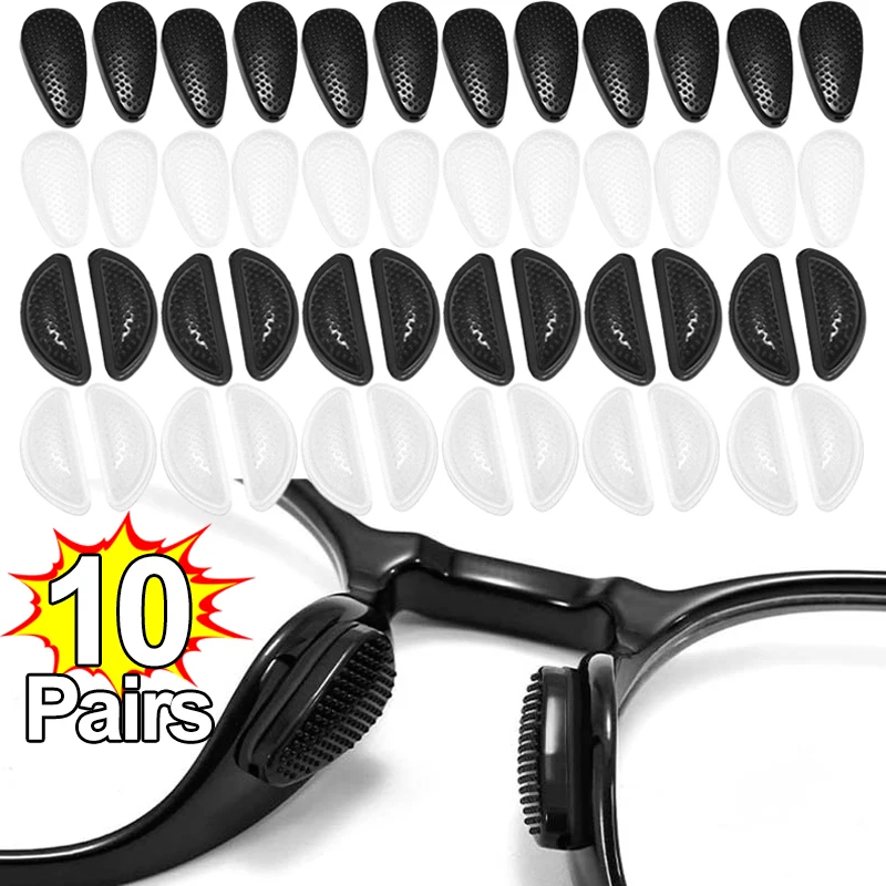 2/10pcs Extra Soft Silicone Nose Pads for Glasses Spectacles Non Slip Silicone Transparent Screw-in Nosepads Eyewear Accessories