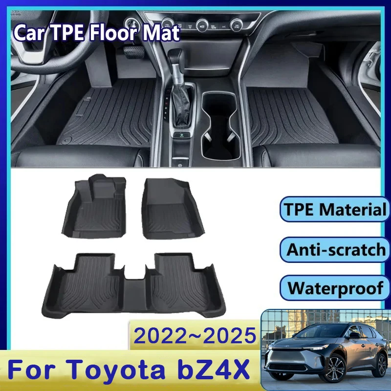 

Car Floor Mat For Toyota bZ4X 2022 2023 2024 2025 Waterproof Mud Carpet TPE Foot Pad Full Rug Tappeto Accessories